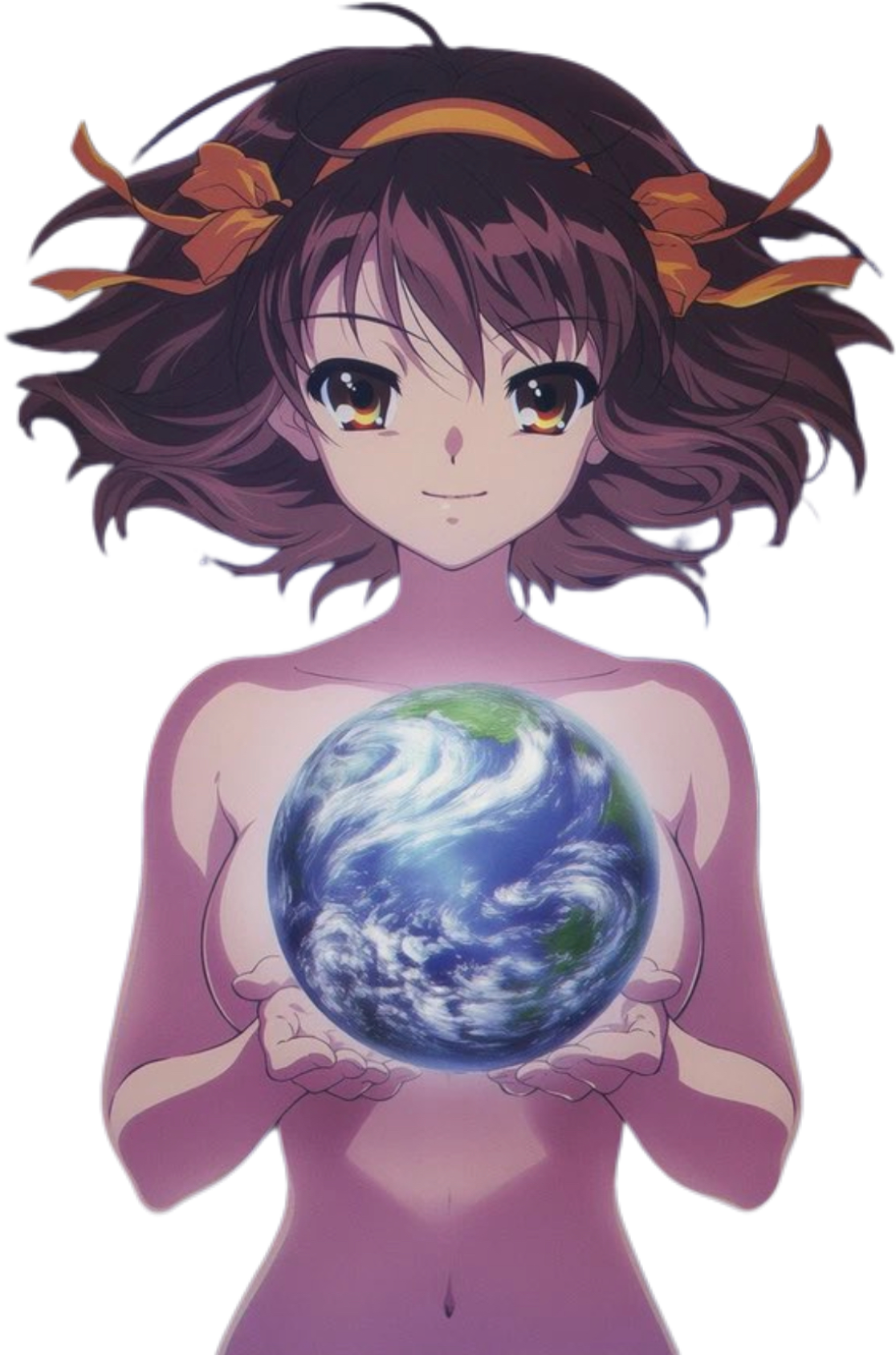 Anime Girl with Earth
