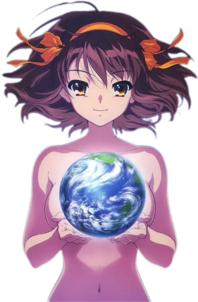 手持地球的二次元角色